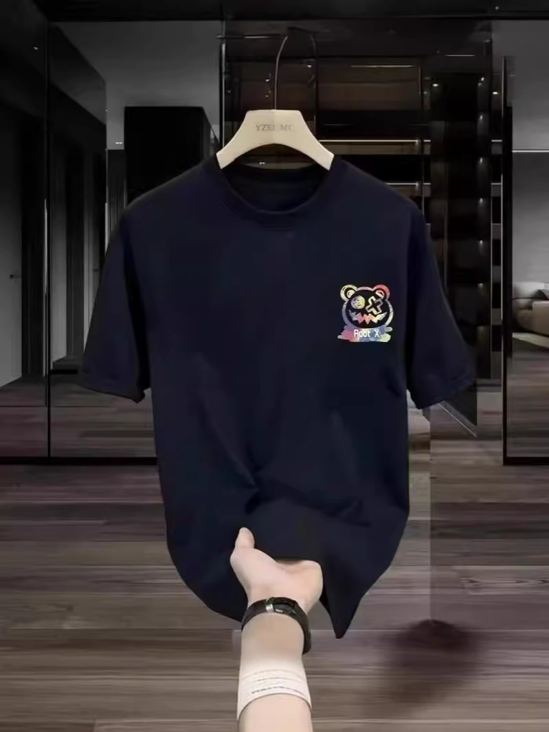 Fashion Letter Printed Round Neck Men's Top - Image 3