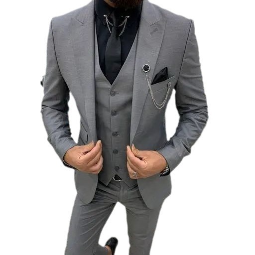 Suit Men's Three-piece Suit Host Banquet Plus Size Men's Simple Slim Fit - Image 5