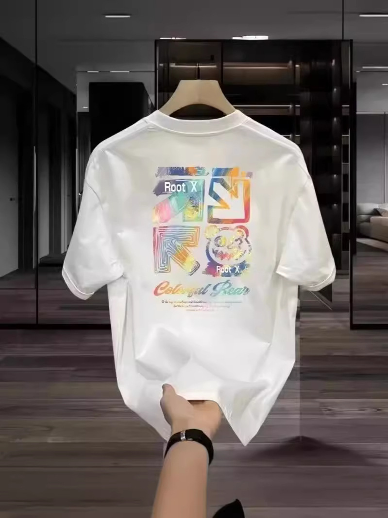 Fashion Letter Printed Round Neck Men's Top - Image 4