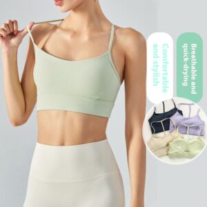 Thin Strap Halter Yoga Shockproof Push Up And Anti-sagging Bra