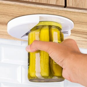 Glass Jar Opener For Under The Kitchen Cabinet Counter Lid Remover Aid