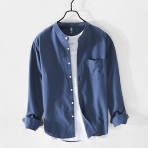 Men's Small Stand Collar Casual Shirt