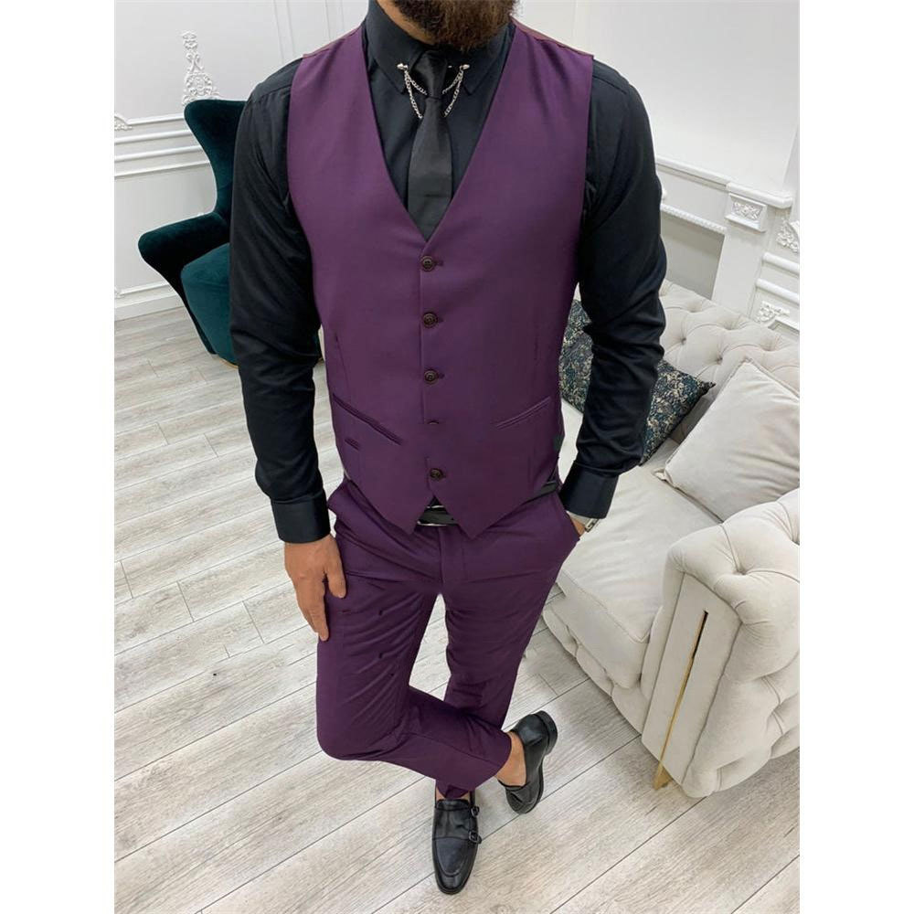 Suit Men's Three-piece Suit Host Banquet Plus Size Men's Simple Slim Fit - Image 9